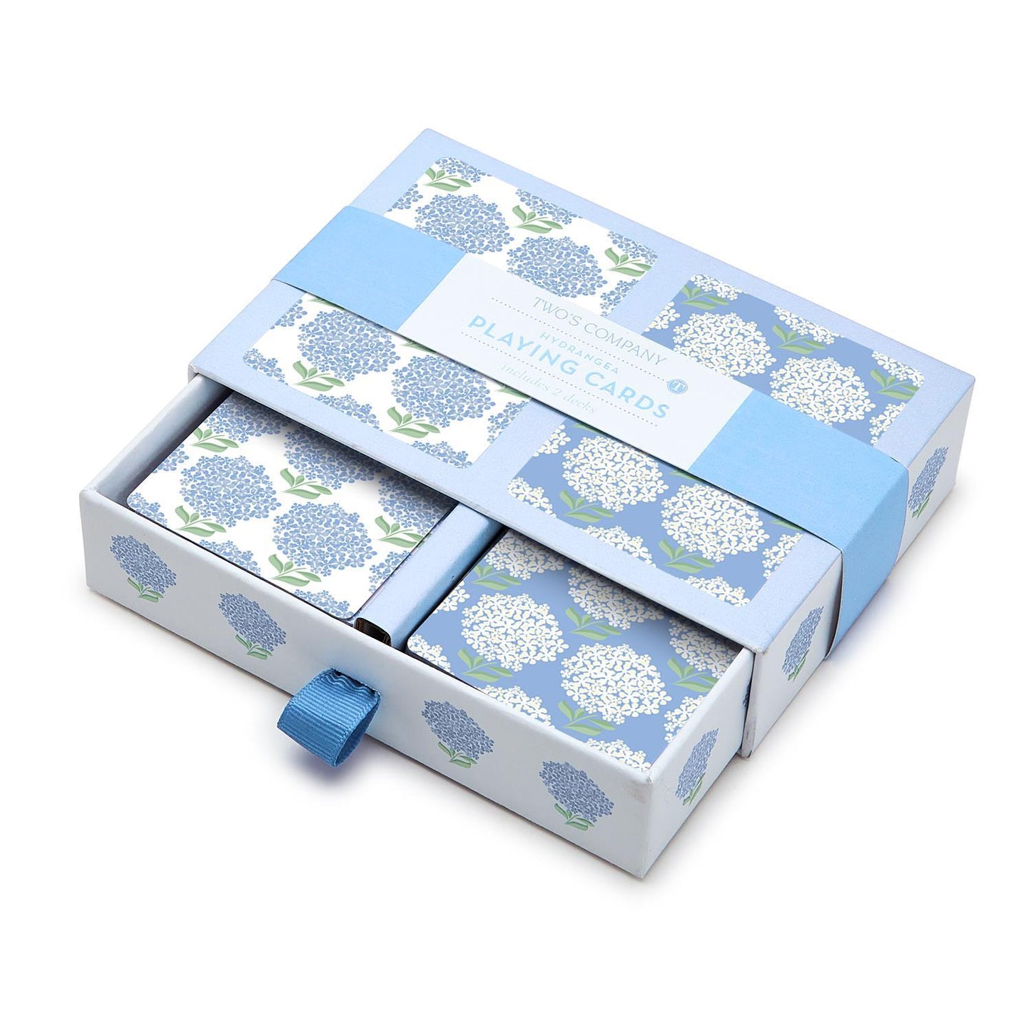 Hydrangea Double Deck Textured Playing Cards in Gift Box