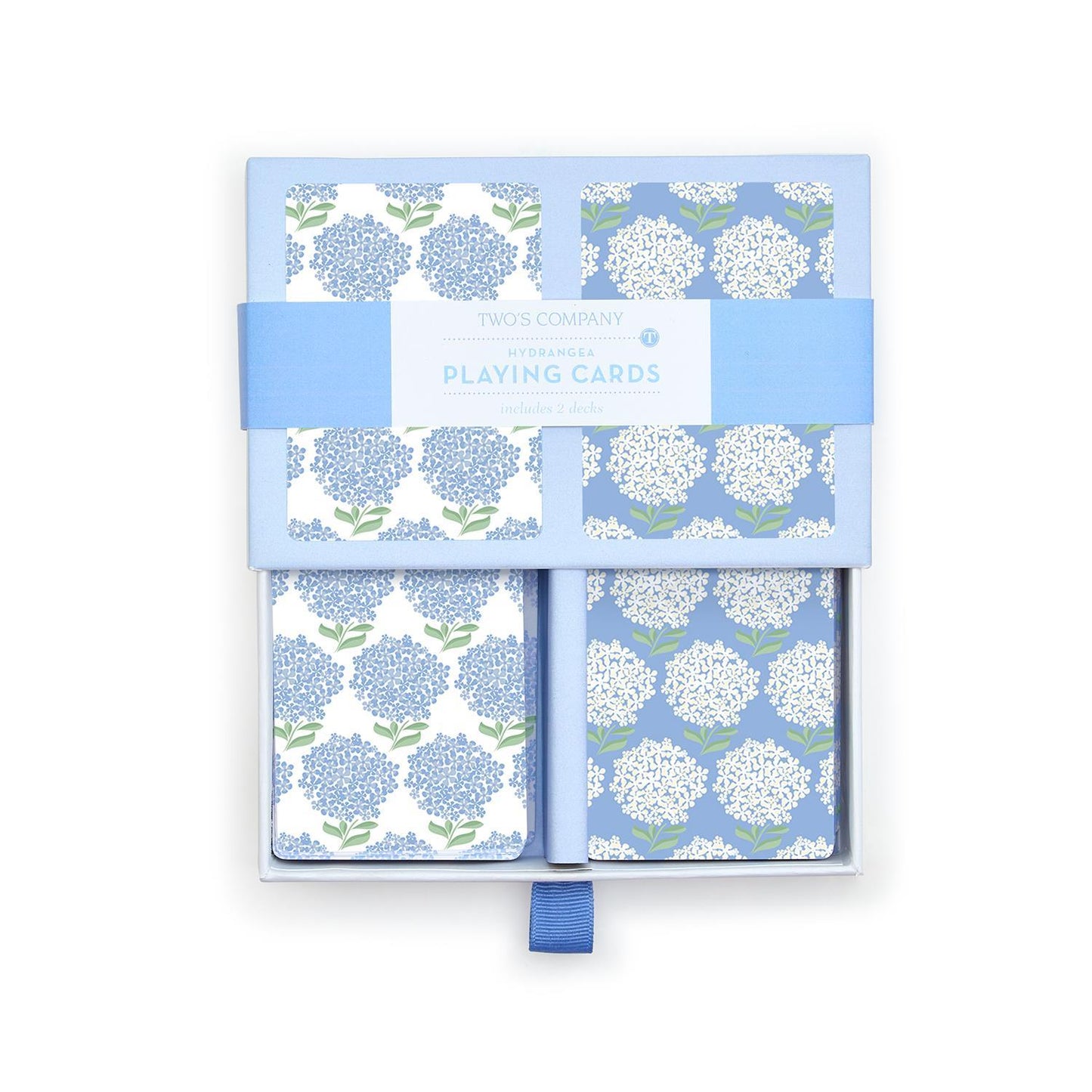 Hydrangea Double Deck Textured Playing Cards in Gift Box