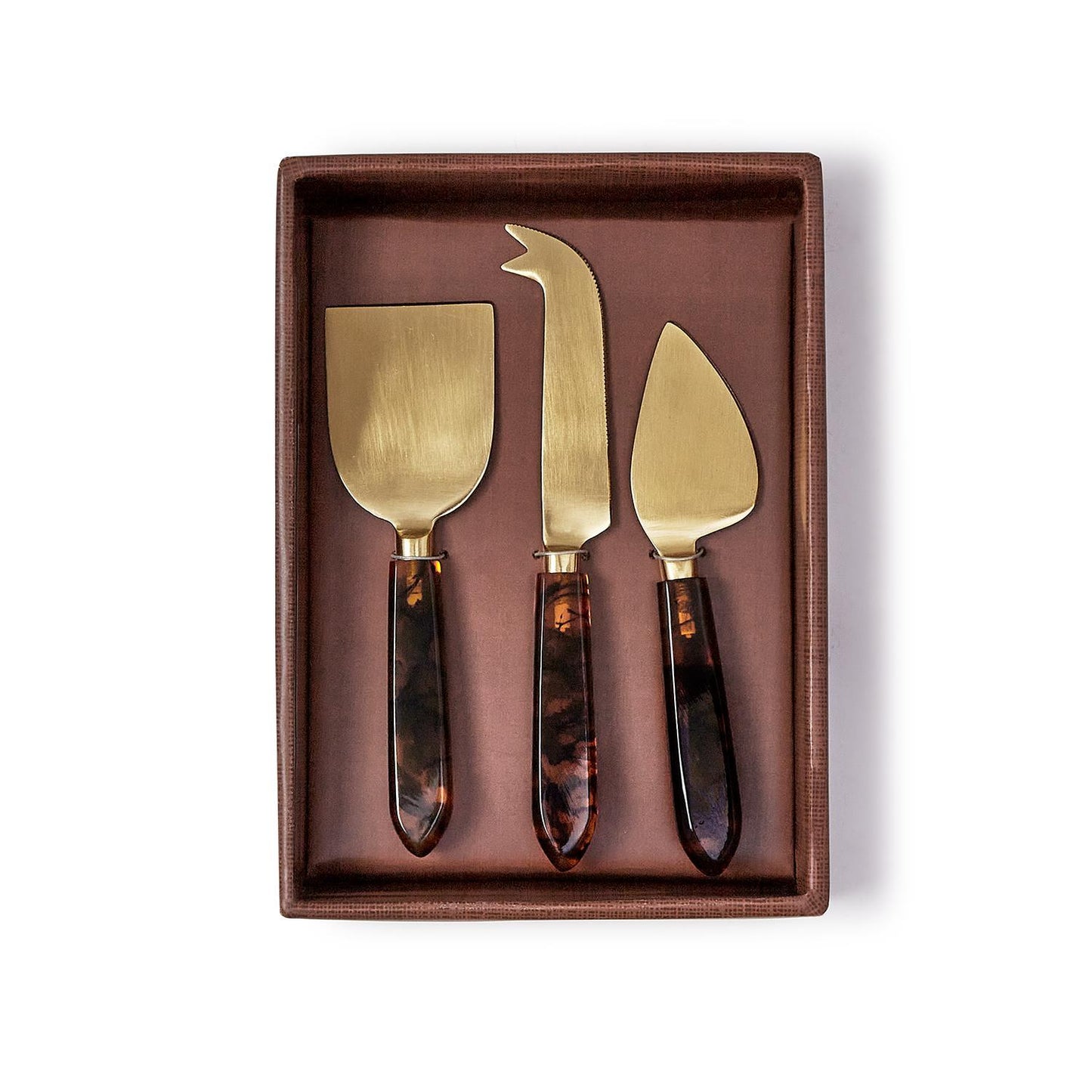 Tortoise Swirl Set of 3 Cheese Knives