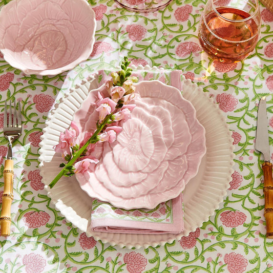 Pink Flower Tidbit Dish