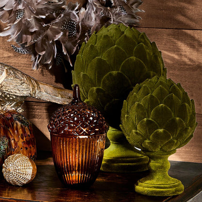 Large Flocked Artichoke Decor