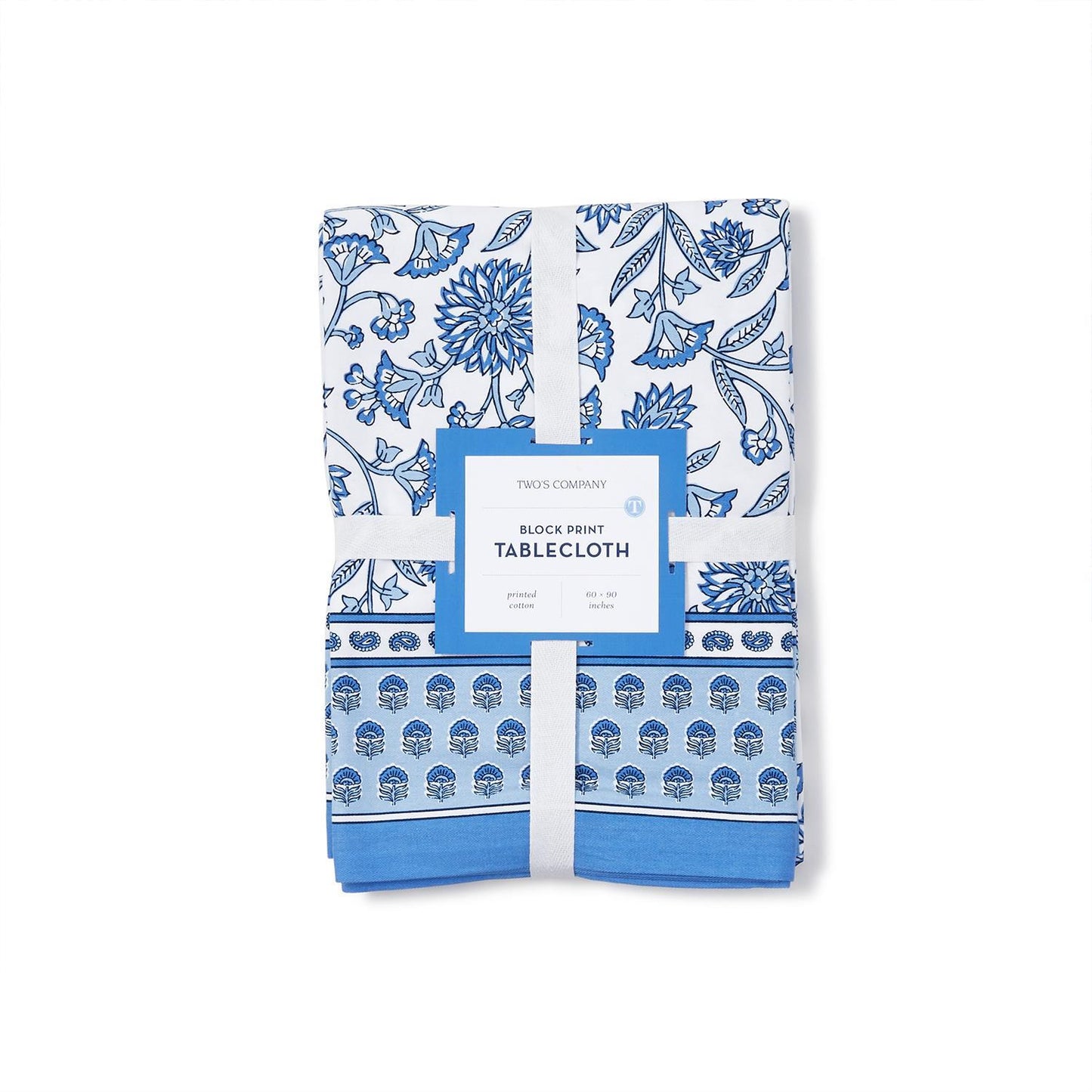 Chinoiserie Blue Block Print Design Tablecloths (*2 Different Sizes)