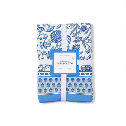 Chinoiserie Blue Block Print Design Tablecloths (*2 Different Sizes)