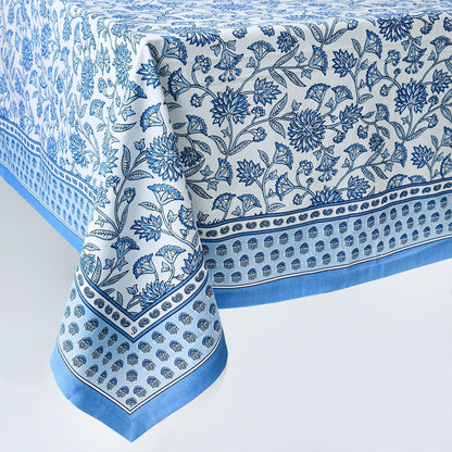 Chinoiserie Blue Block Print Design Tablecloths (*2 Different Sizes)