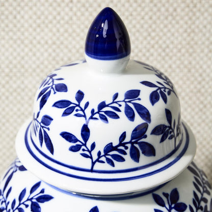 Hand-Painted Blue and White Chinoiserie Temple Jar with Lids *Multiple Sizes