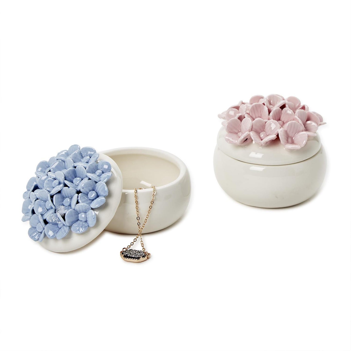 Hydrangea Trinket Jewelry Box with Lid