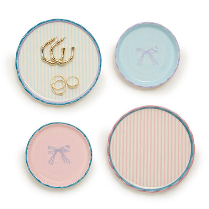 Set of 2, Beautiful Bow Scallop Edge Trinket Dishes