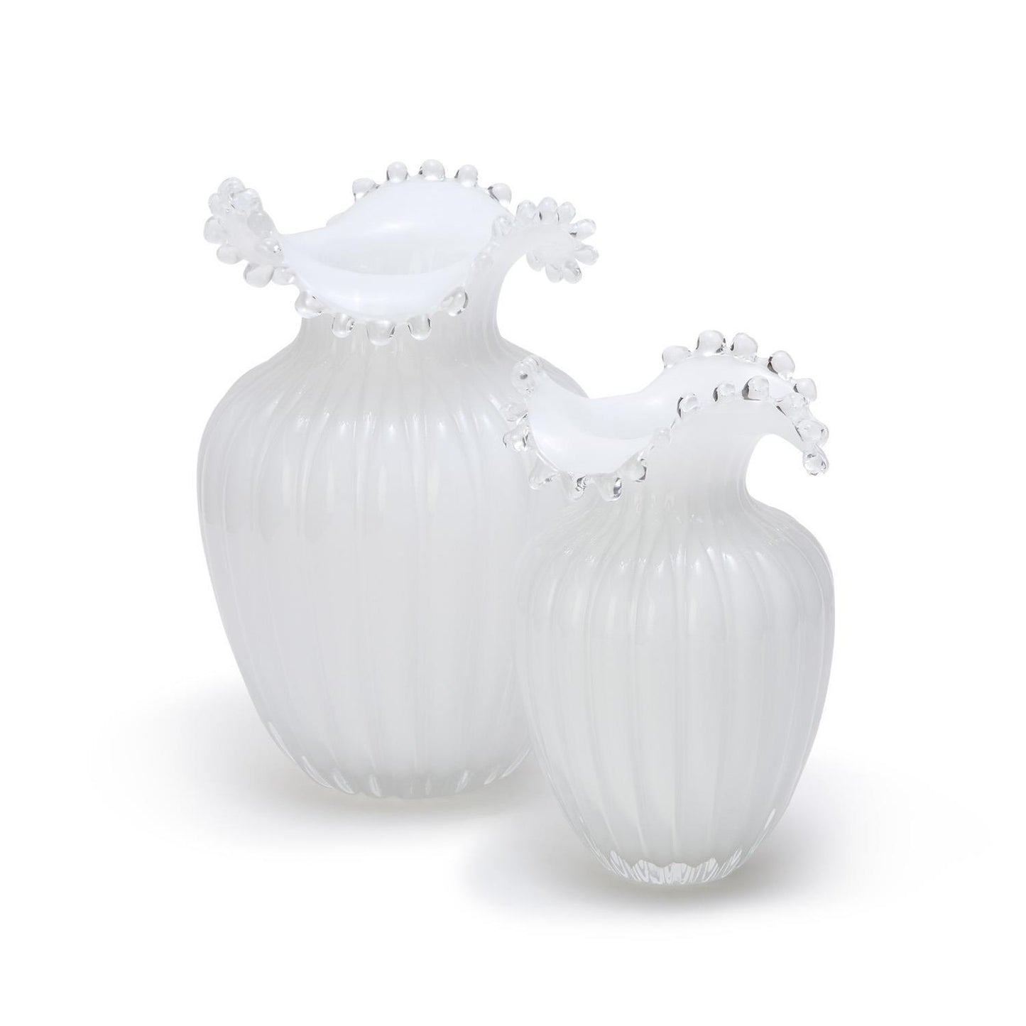 Glass Pearl White Vases