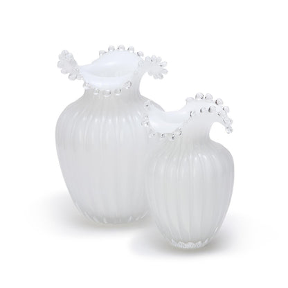 Glass Pearl White Vases