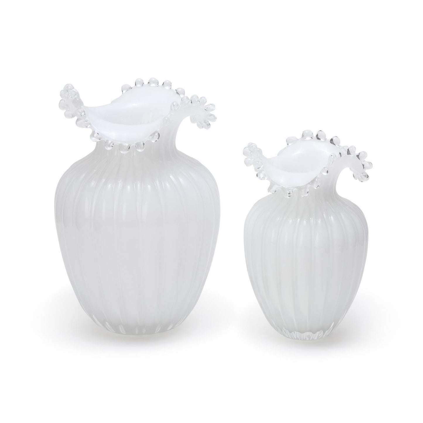 Glass Pearl White Vases