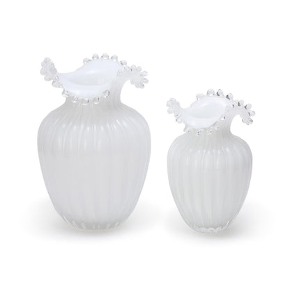 Glass Pearl White Vases