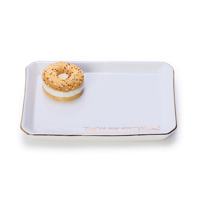 Iconic Eats Trinket / Desk Tray with Saying in Gift Box