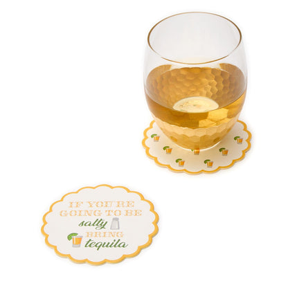 'Cocktails First' Set of 24 Heavyweight Paper Coasters in Gift Box