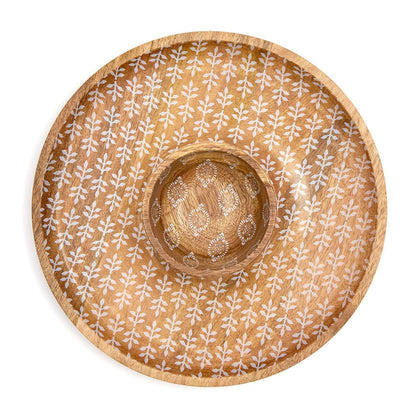 Block Print Chip and Dip Set with Removable Bowl