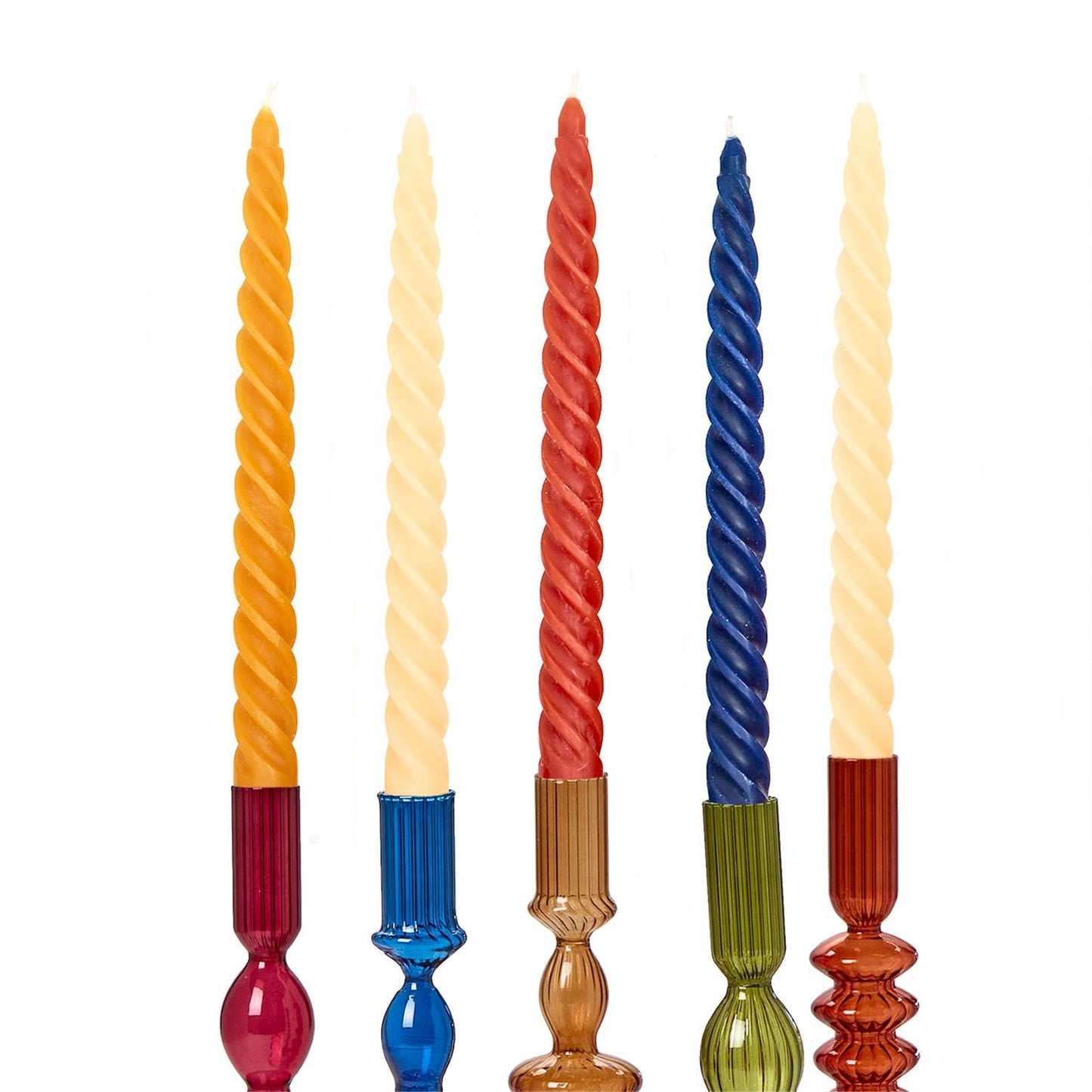 Twist Taper Candles, Set of 2 (*Multiple Colors*)