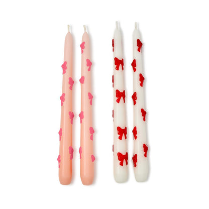 Bow Taper Candles, Set of 2
