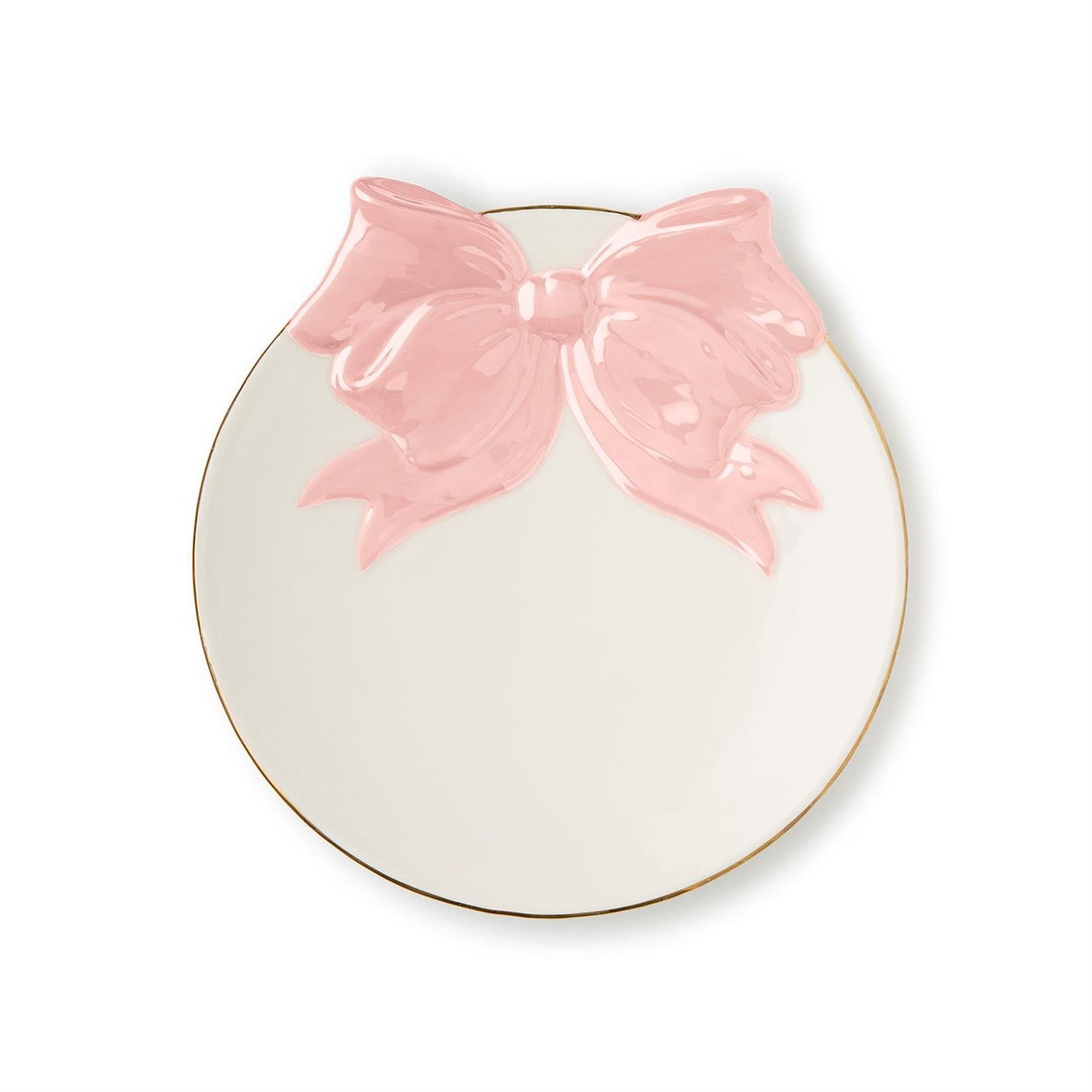 Bow Tidbit Plate with Gold Rim Accent