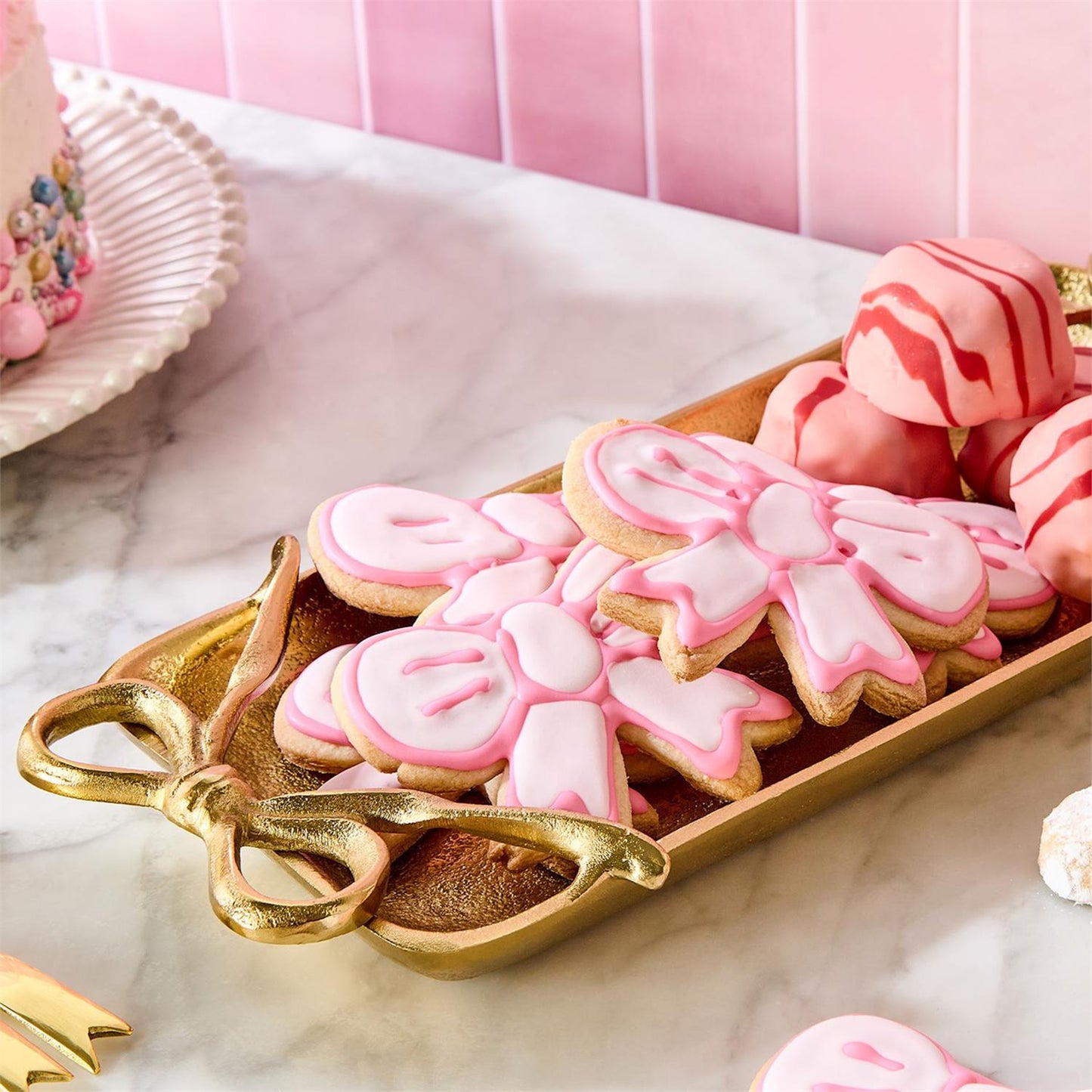 Gold Bows Serving Tray (* Two Sizes*)