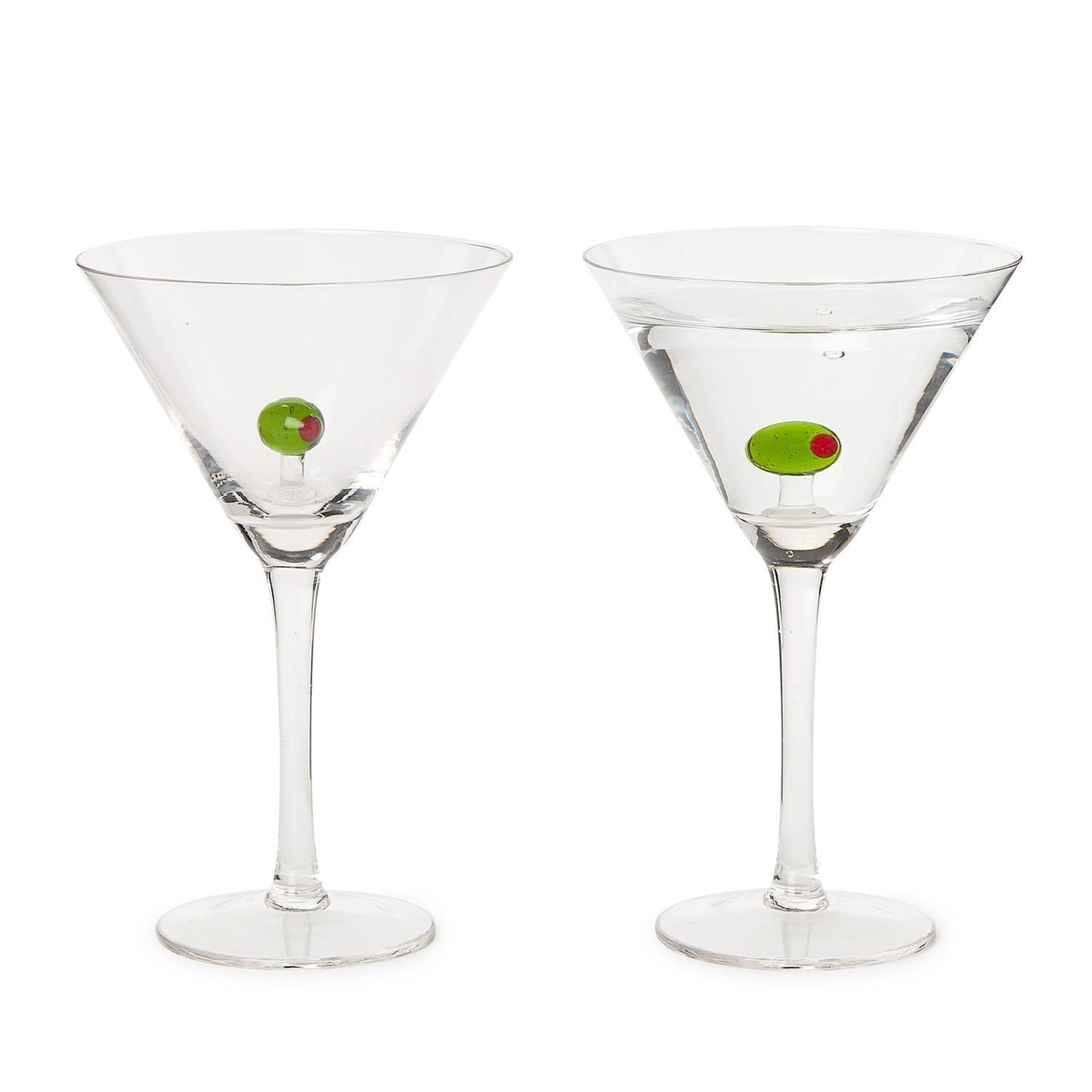 Martini Glass with Olive - Hand Blown Glass