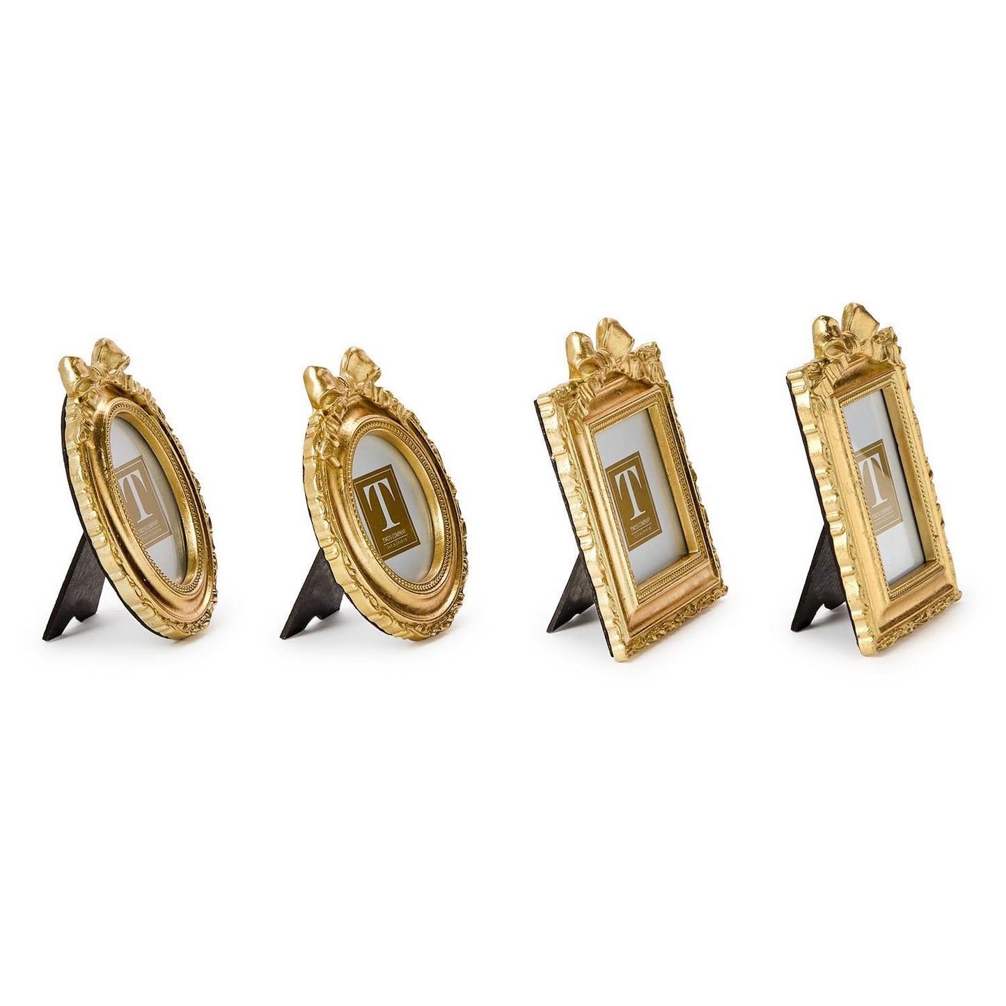 Vintage Gold Mini Photo Frame with Accent Bow (*Multiple Shapes*)