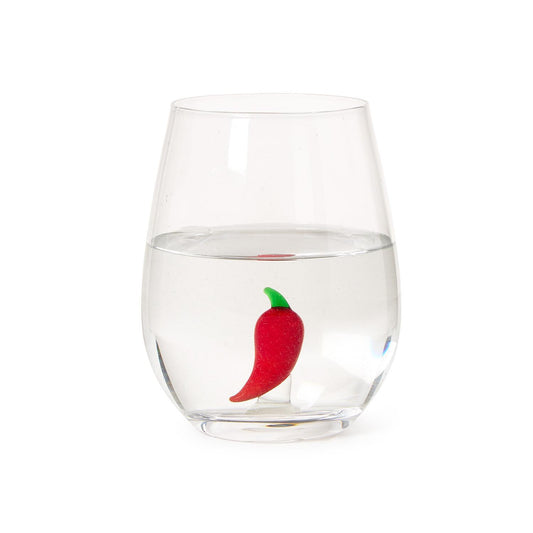 Red Chili Pepper Stemless Wine Glass (20 oz. hand wash only)