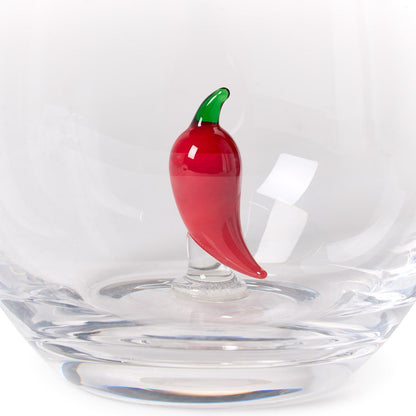 Red Chili Pepper Stemless Wine Glass (20 oz. hand wash only)