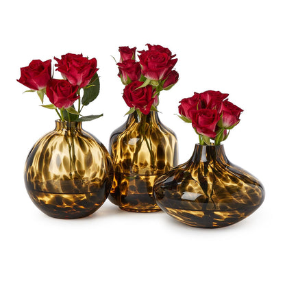 Hand-Blown Tortoise Print Vases (*color may vary)