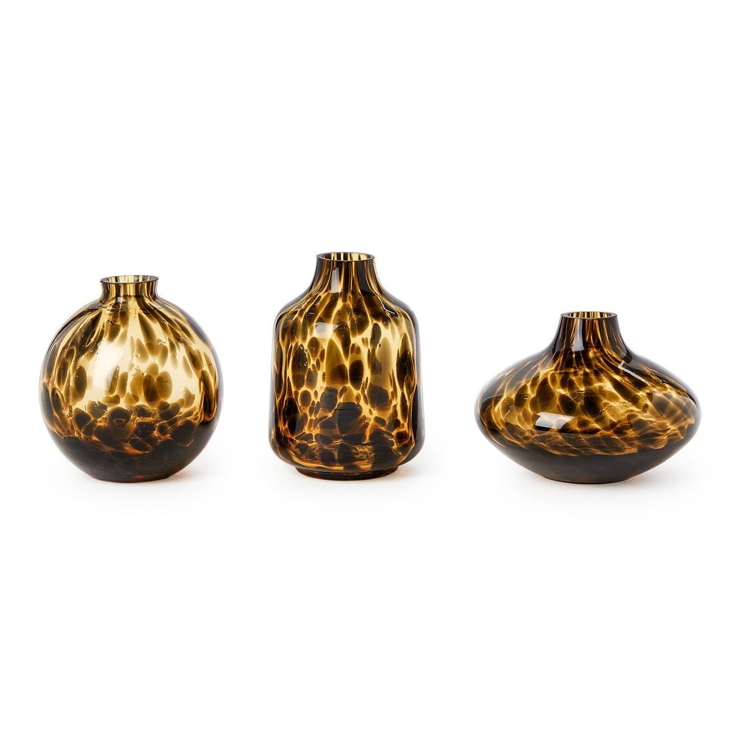 Hand-Blown Tortoise Print Vases (*color may vary)