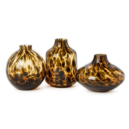 Hand-Blown Tortoise Print Vases (*color may vary)