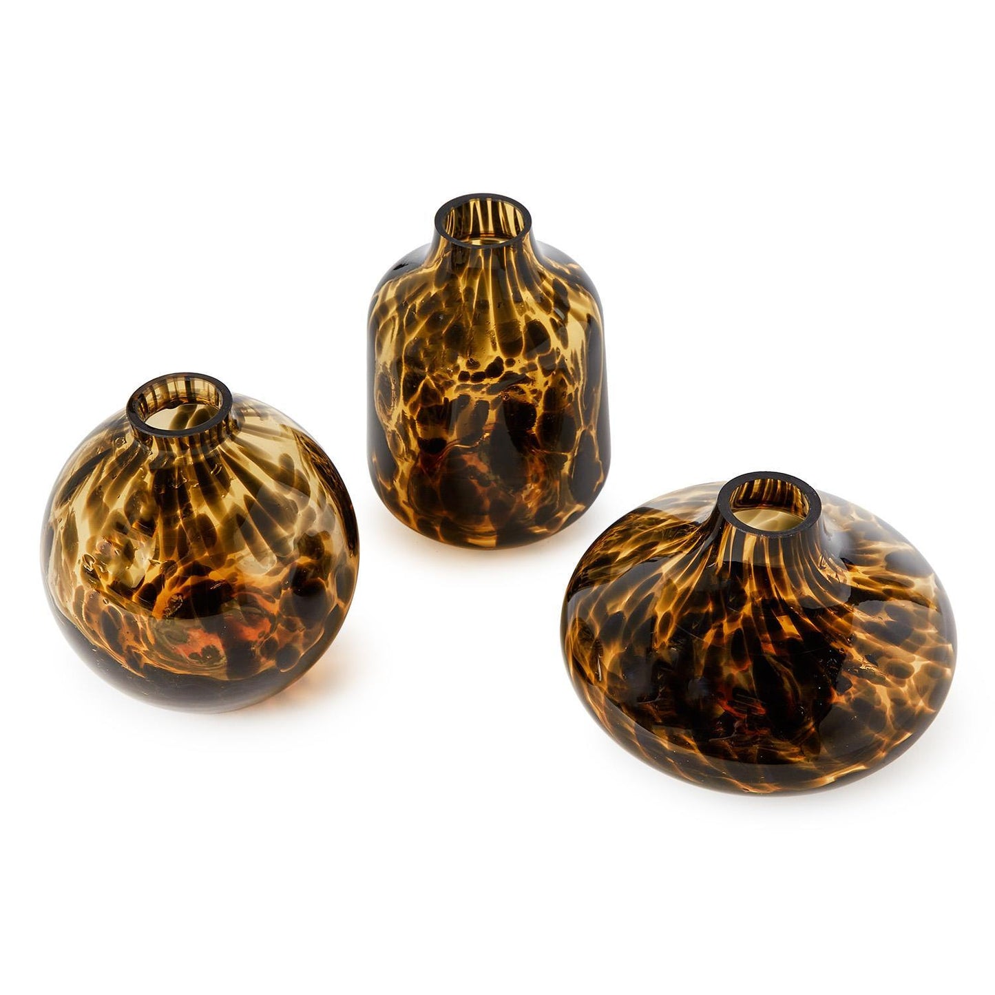 Hand-Blown Tortoise Print Vases (*color may vary)