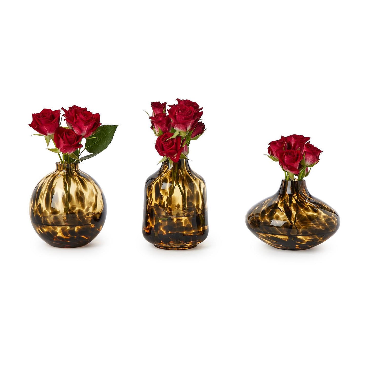 Hand-Blown Tortoise Print Vases (*color may vary)