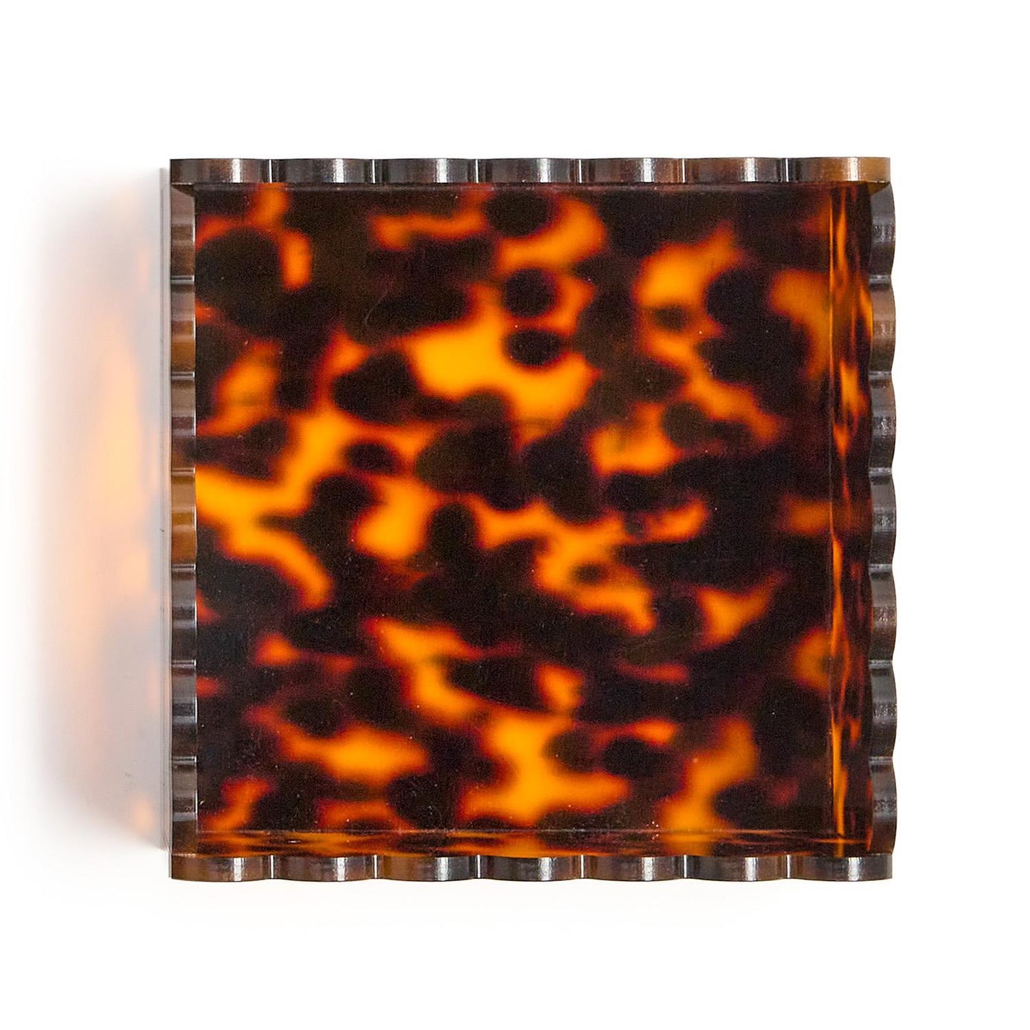 Tortoise Print Scalloped Edge Acrylic Cocktail Napkin Holder