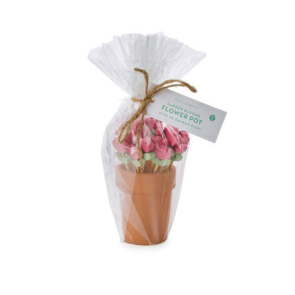 Garden Blooms Flower Cocktail Picks in Flower Pot Holder