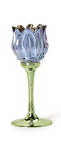 Tulip Stemmed Tealight Candleholder with Mercury Glass Finish