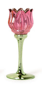 Tulip Stemmed Tealight Candleholder with Mercury Glass Finish