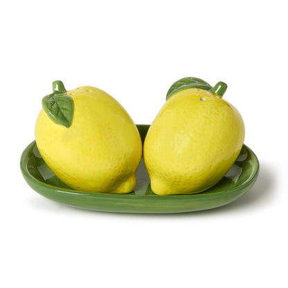 Lemon Grove Salt and Pepper Shaker Set on Tray in Gift Box