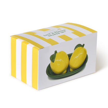 Lemon Grove Salt and Pepper Shaker Set on Tray in Gift Box