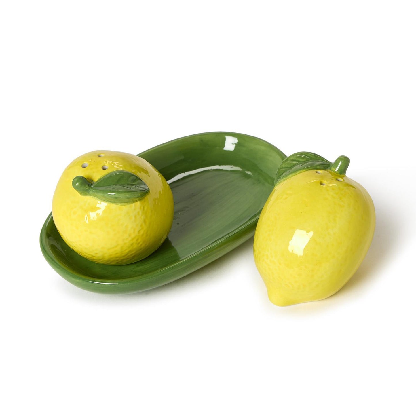 Lemon Grove Salt and Pepper Shaker Set on Tray in Gift Box
