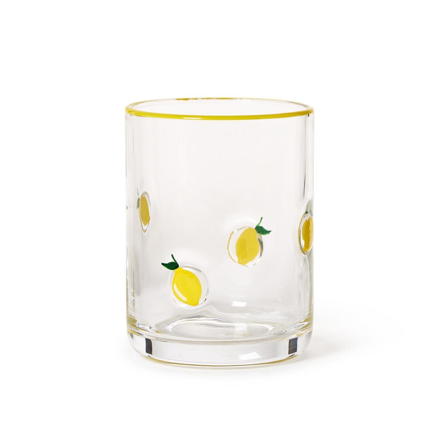 Lemon Double Old Fashion Hand-Painted Glass