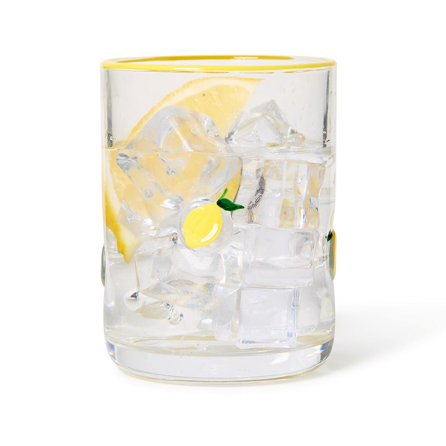 Lemon Double Old Fashion Hand-Painted Glass