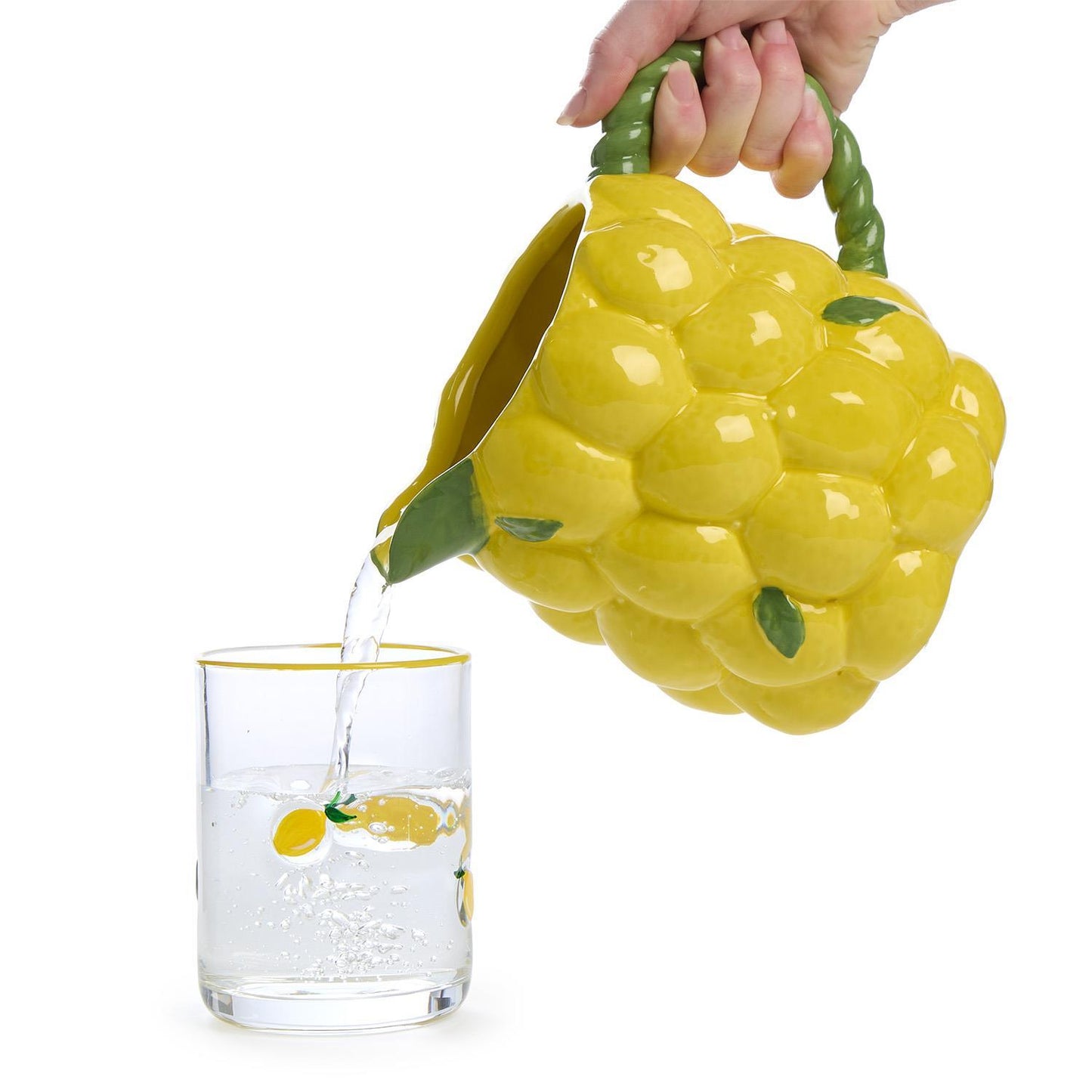 Lemon Double Old Fashion Hand-Painted Glass