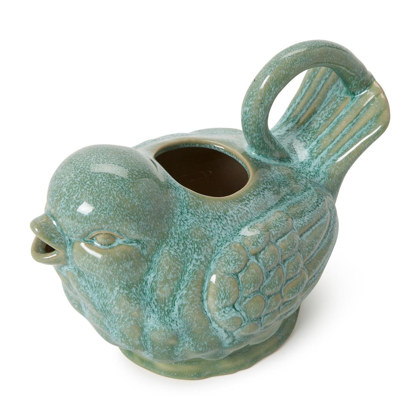 Reactive Glaze Blue Bird Pitcher