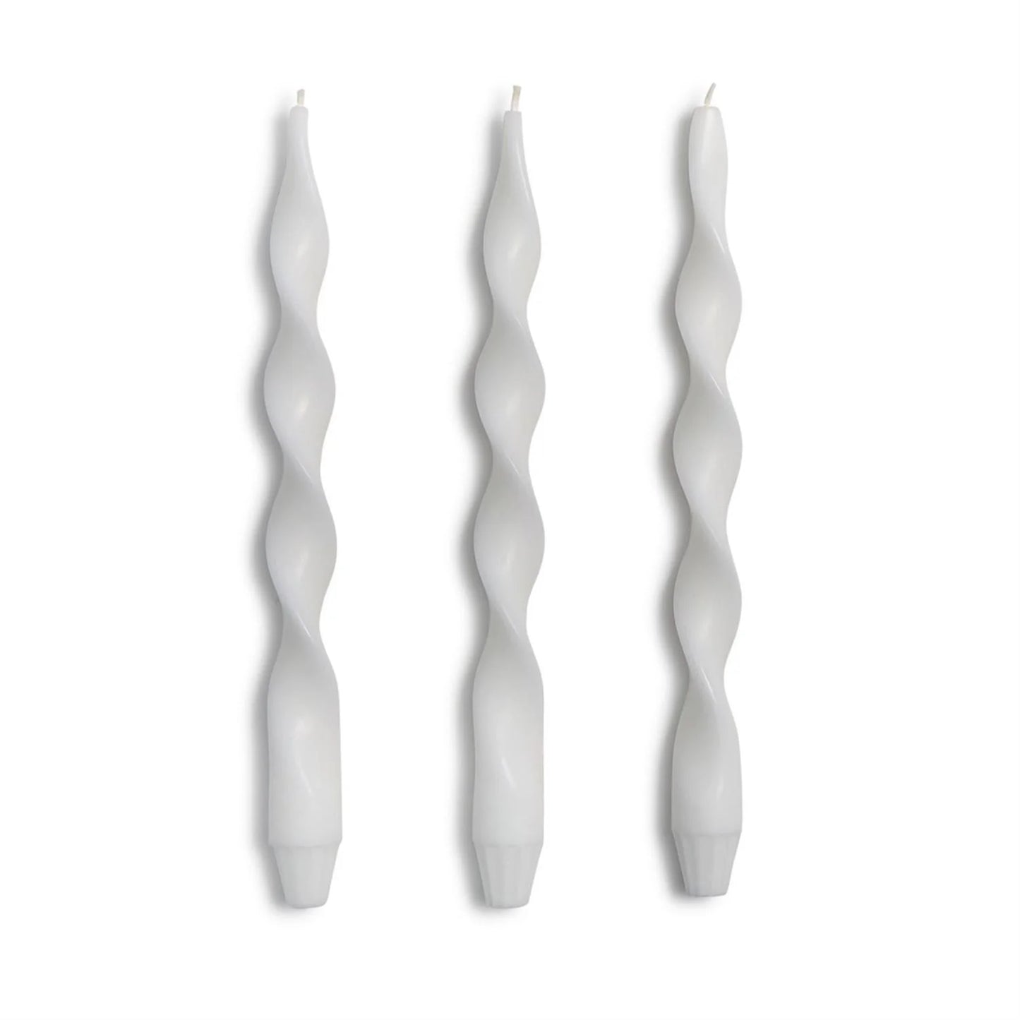 S/3 Twist and Glow White 12" Twist Taper Candles in Gift Box