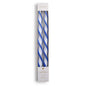 Set of 2 blue and white twist taper candles in a gift box