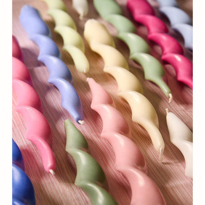 Twist and Glow Set of 3 Blue Hue 12" Twist Taper Candles in Gift Box