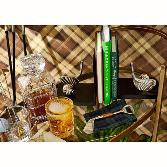 Golf Bookends with Nickel Finish
