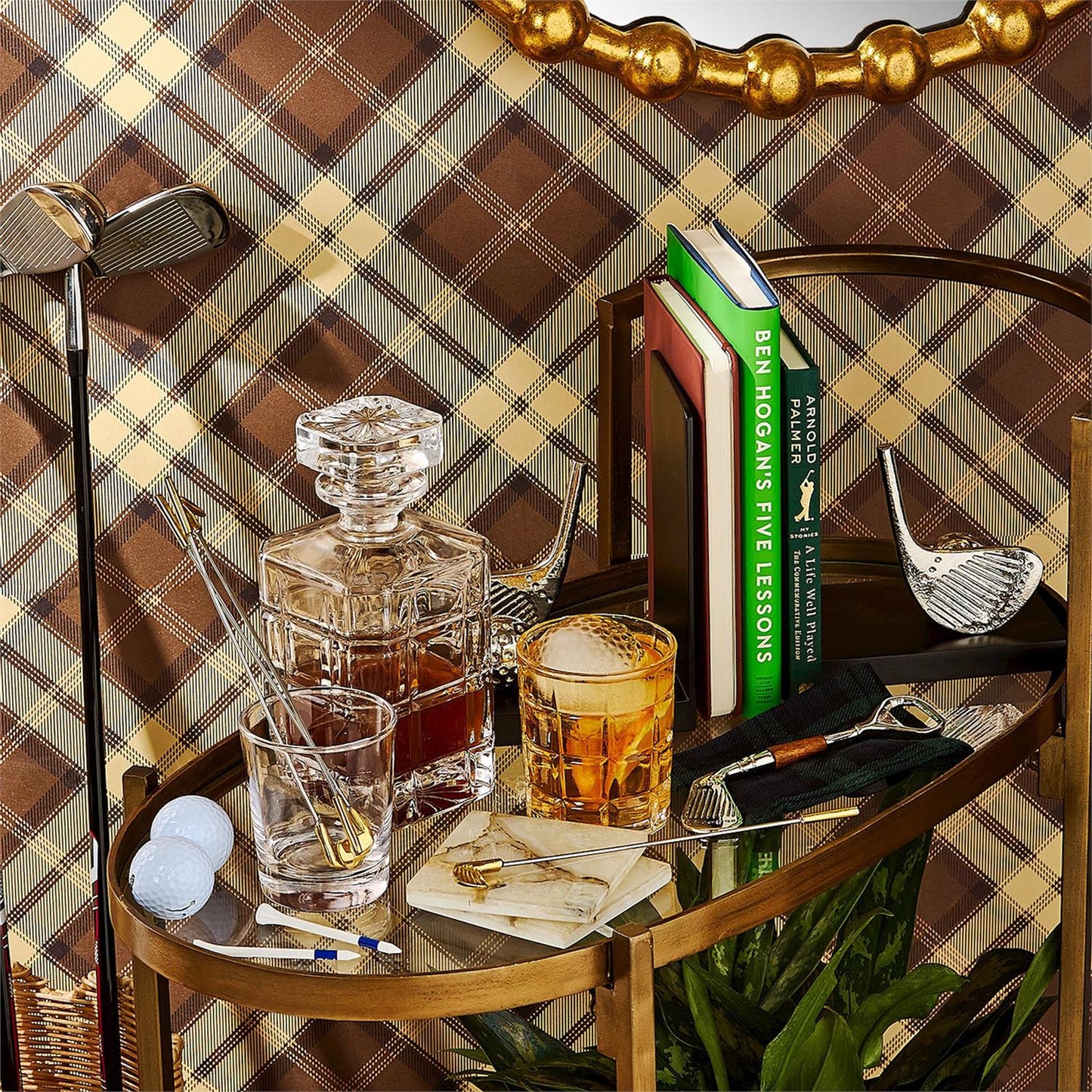 Golf Bookends with Nickel Finish