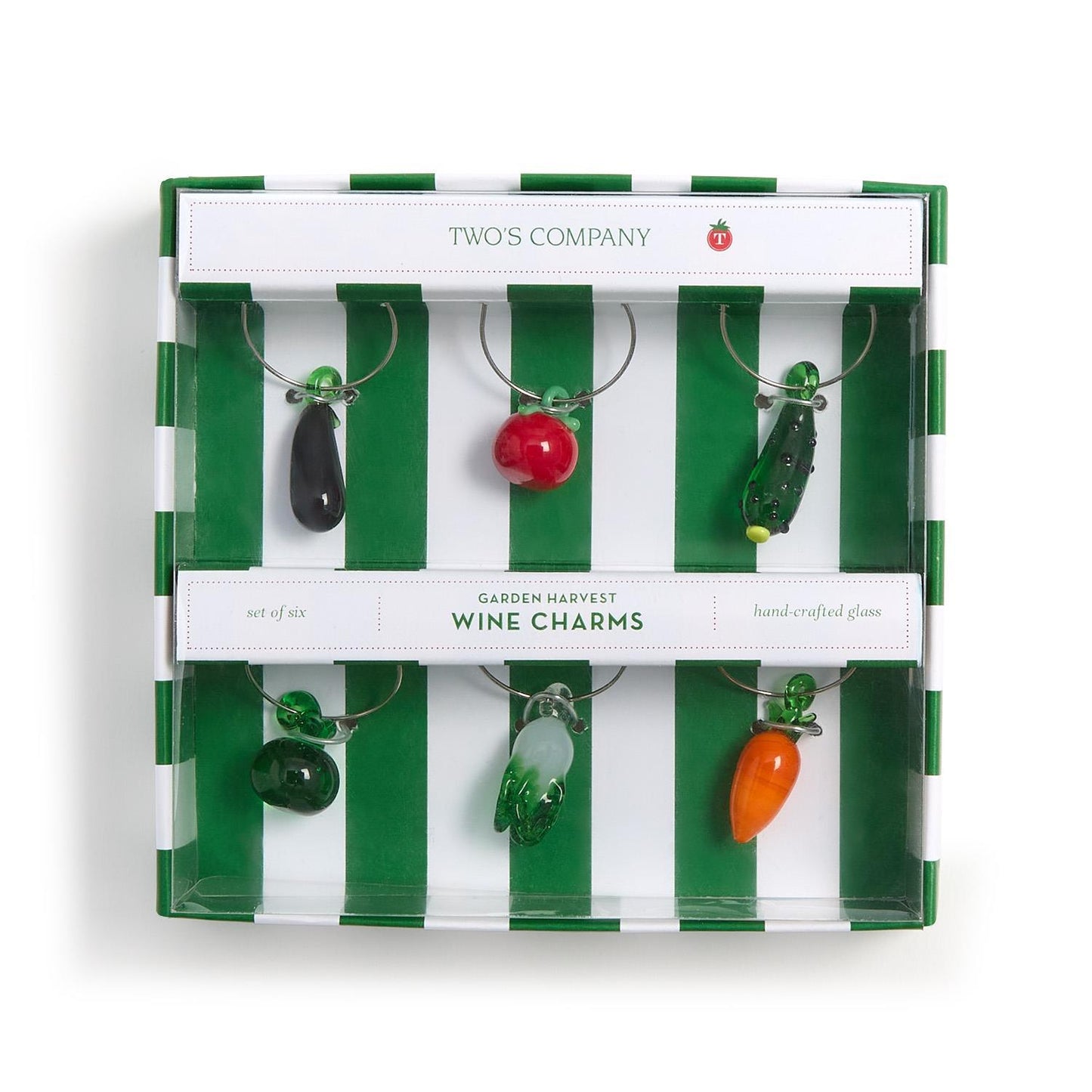 Garden Harvest Set of 6 Vegetable Wine Charms in Gift Box