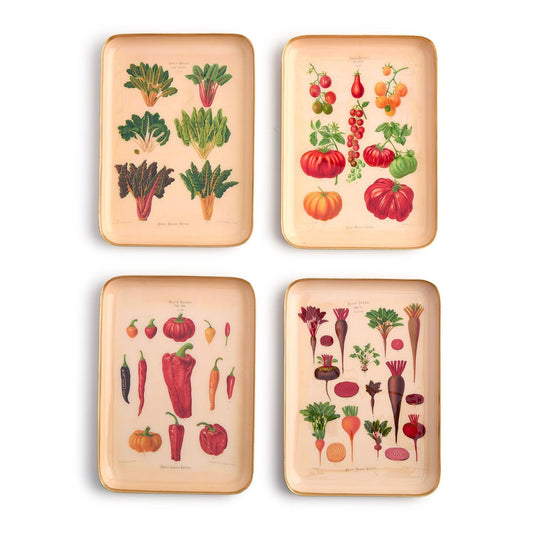 Garden Harvest Metal Trinket Trays/Desk Trays