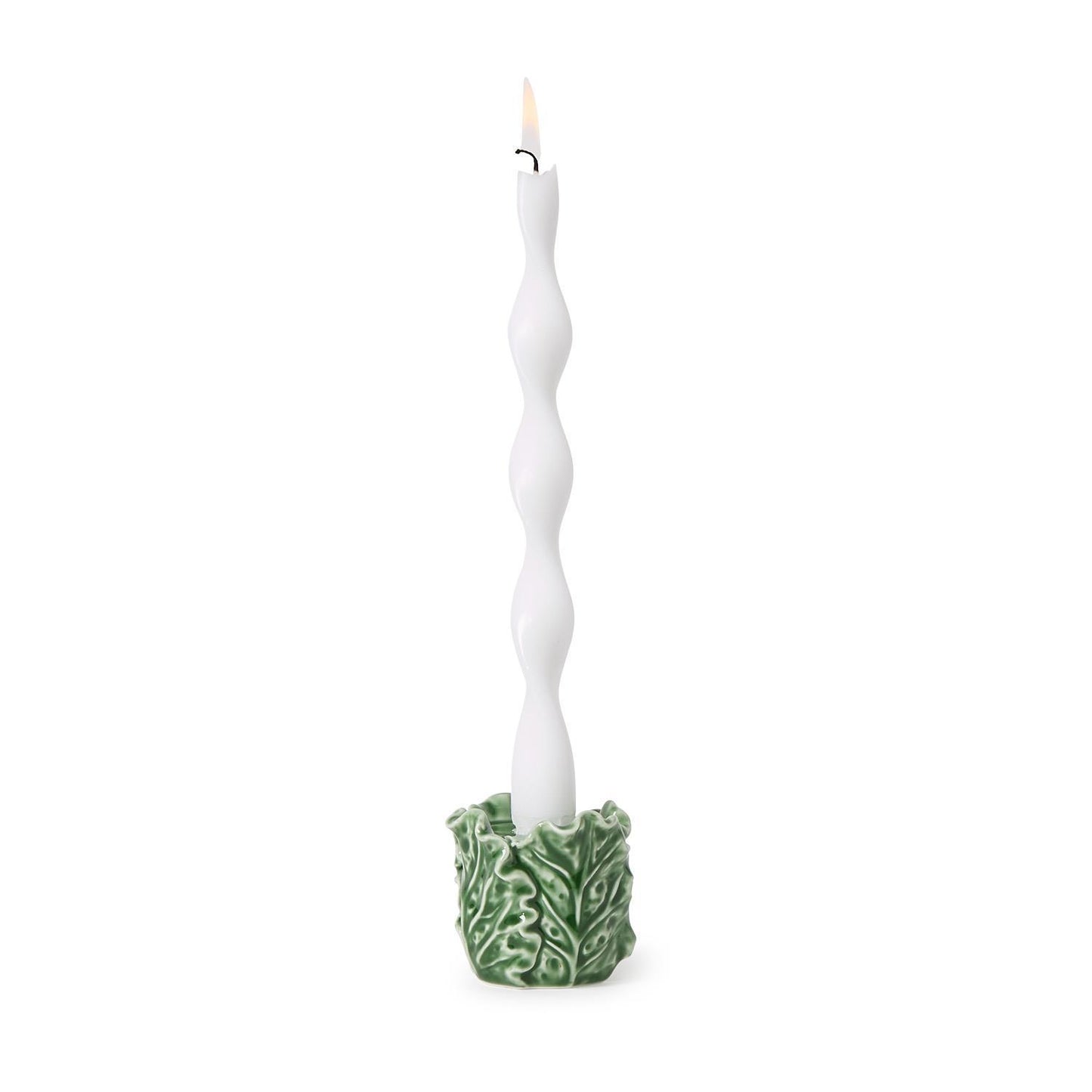 Cruciferous Leaf Taper Candlestick Candleholder
